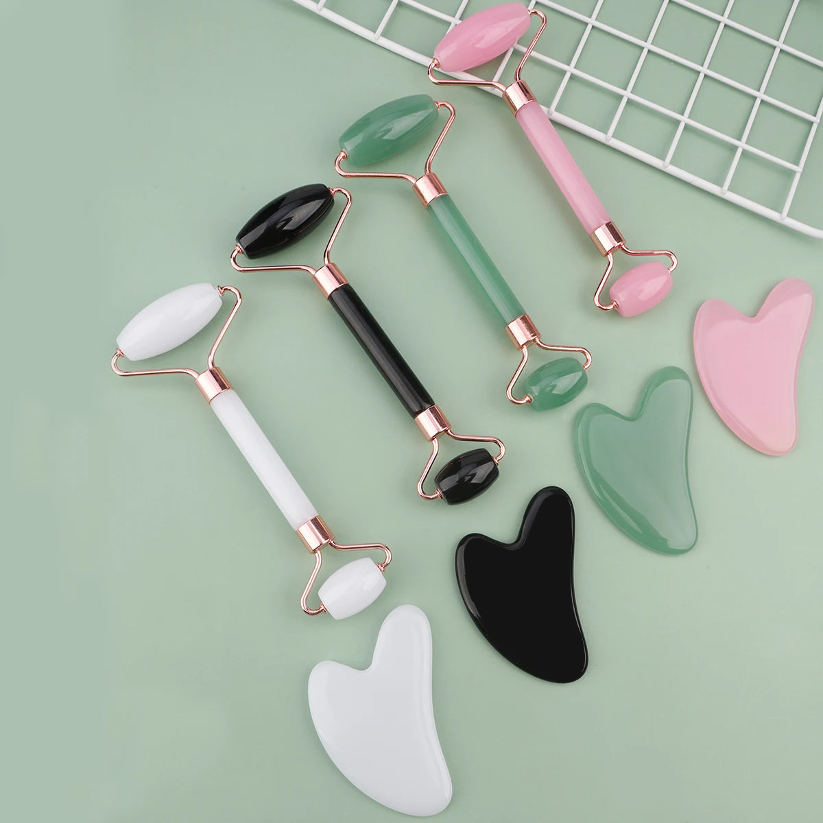 2Pcs Double-End Gua Sha Massage Roller