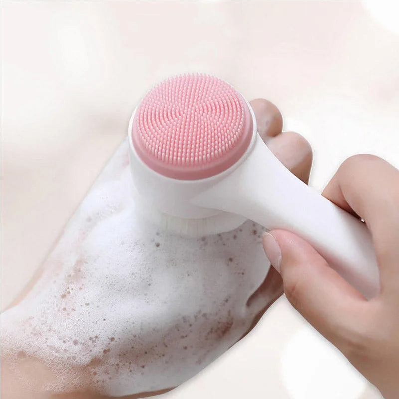 3D Double Silicone Facial Cleansing Brush 